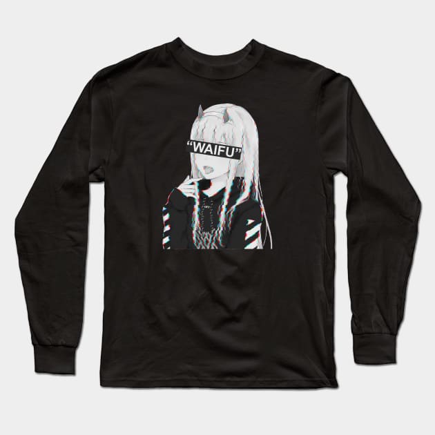 Darling in the Franxx Zero Two Glitch Waifu Long Sleeve T-Shirt by cocorf